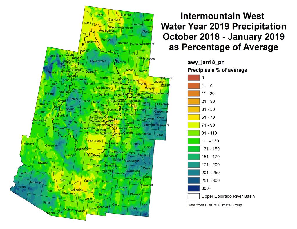 NIDIS Intermountain West Drought Early Warning System February 12, 2019 Precipitation The images above use daily precipitation statistics from NWS COOP, CoCoRaHS, and CoAgMet stations.