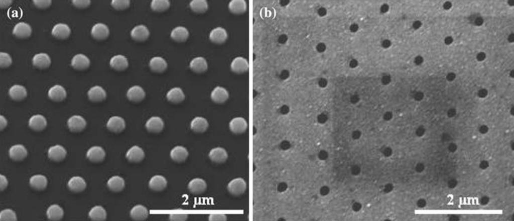 Ti as the adhesion layer As shown in Fig. 3d, we used another photoresist, Shipley 1805, to fabricate the photoresist nanopillars. Shipley 1805 photoresist is normally used as positive photoresist.