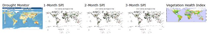 GDM Current Conditions ü Currently 5 global drought indicators: q SPI computed from GPCC gridded precipitation q 1-month, 2-month,