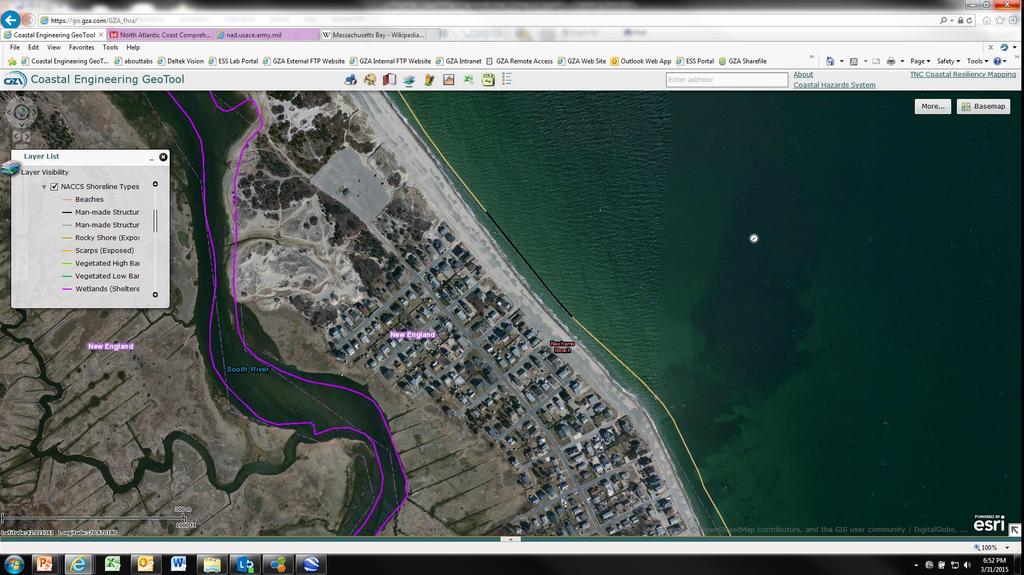 Available Data GZA Coastal Engineering GeoTool South Shore