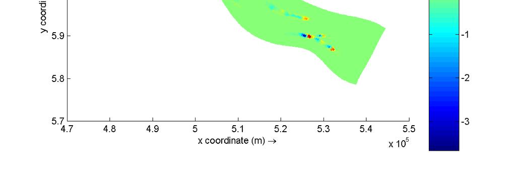 *Figure 15 (a) : Cumulative Erosion / Deposition at the End of April *Figure 15 (b) : Cumulative Erosion/Deposition