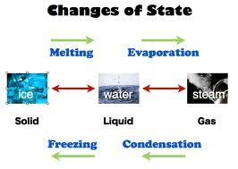 Water exists in three states-- solid, liquid, and - Describe the difference between evaporation and gas. All the water that was present when Earth condensation. bean is still around today!