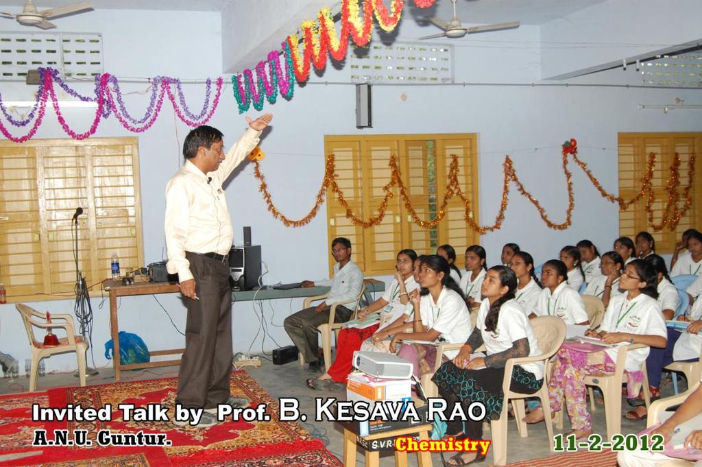 Talk : 5 The fifth talk on day five was presented by Prof. B. Kesava Rao, on Kiwifruit Flavonoids and their Anti oxidant Activity in Actinidia Prof.