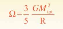 M r Let M tot be the total mass of the sphere and R its radius dr To remove a shell: ( 3 )( 2 (4/3) 4 ) G r r dr de = r R R 3 2 2 2 r r = de = ( G)(4/3)(4)( )( ) dr r 0 = (16