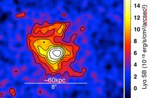 emission around a bright galaxy qso (3 ) Giant Quasar Nebulae: the Slug 1 (500kpc) qso SC+12 Morphology and SB