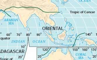 Oriental Region Separated from rest of Eurasia by
