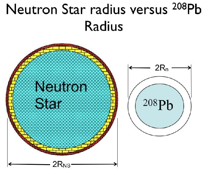 Radii of 208 Pb and Neutron Stars Pressure of neutron matter pushes neutrons out against surface tension ==> Rn-Rp of 208Pb correlated with P of neutron matter.