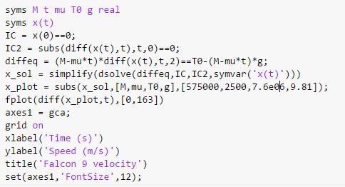 3.1 Write a MTL Live Script to solve the differential equation for, (using the dsolve function) d with initial conditions = = at time t=. Please upload our script to CNVS.