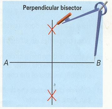 Learning about circles How do you construct the perpendicular bisector of a line segment with a compass? 1.