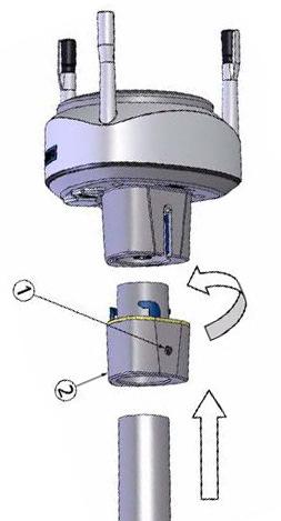 32 Orion LT Weather Station Installing the Mounting Adapter 1. Insert the mounting adapter 2 in the transmitter lower side as shown in the diagram above. 2. Turn the adapter firmly until you feel that it has snapped into the locked position.