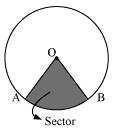 3 (v) False. Sector is the region between an arc and two radii joining the centre to the end points of the arc.