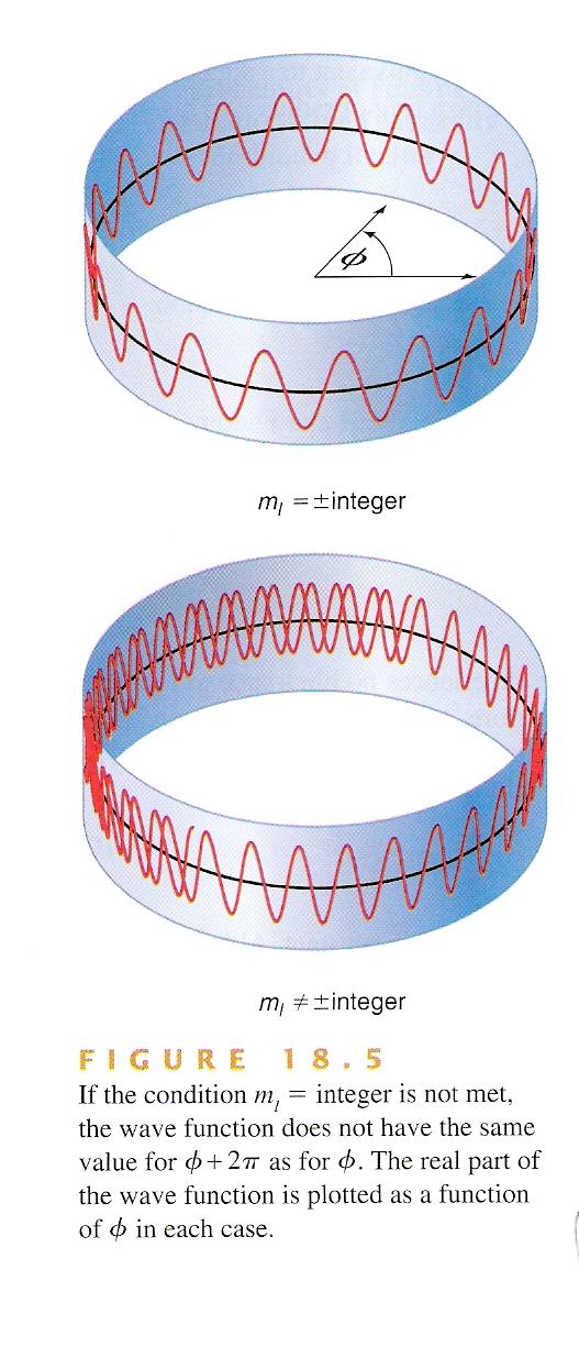 2D rotations in quantum mechanics Boundary condition again leads to the quantization: m must be integer.