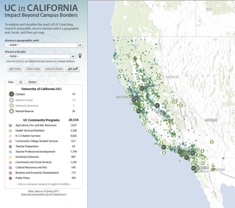 How does the University of California use geodata?