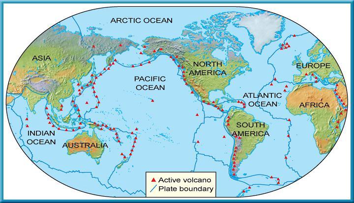 Plate Boundary Setting Most of Earth s volcanoes lie in subduction zones