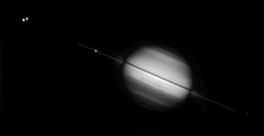 HST image of Saturn and four moons: