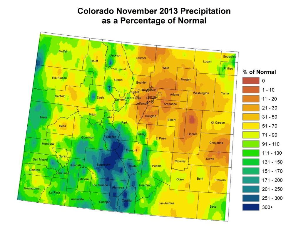 In past CoCoRaHS newsletters, we ve shown percent of normal maps from the High Plains Regional Climate Center, like on the previous page of this newsletter.
