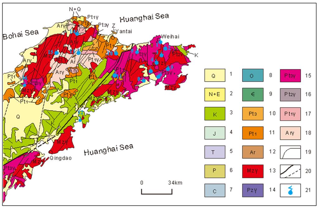 Chemical characteristics of geothermal fluids Open reservoirs- Jiaodong Peninsula SO 4 2- + Cl - Ca 2+ + Mg 2+ EXPLANATION hot spring surface water Colder ground water Mixed geothermal water Sea