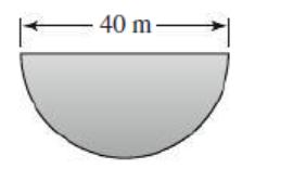 7. A small dam is drawn below. Assume that the water level is at the top of the dam, find the total force on the face of the dam.