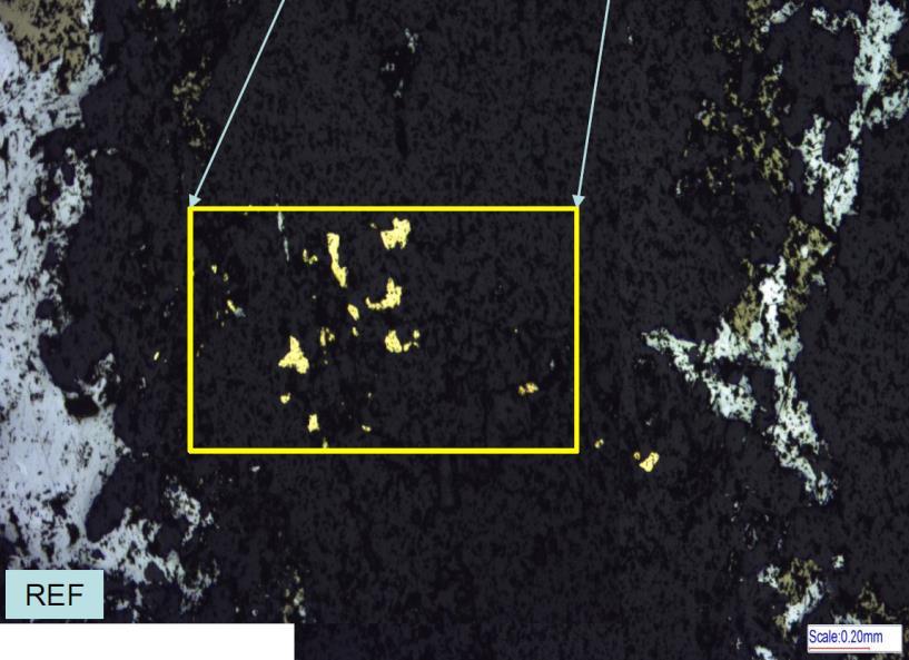 This zone is defined to date by four drill holes, having been intersected over about 150m along strike, about 80m down dip, with a true width varying from 5m to about 25m.