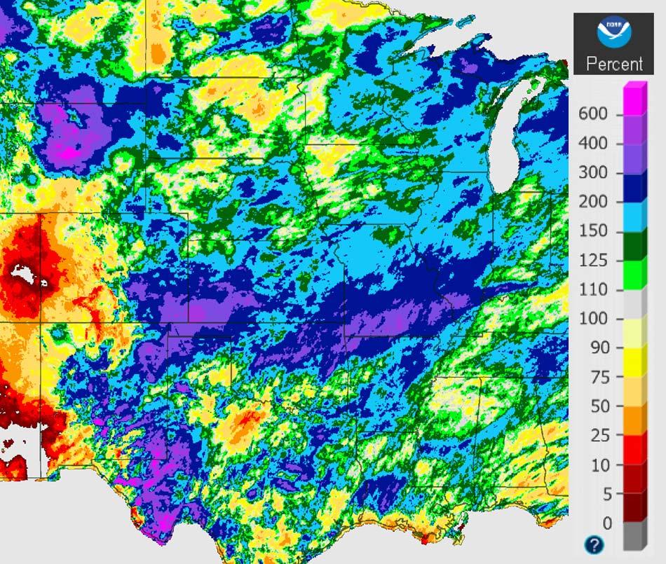 Radar-estimated 30-day rainfall.