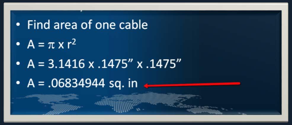 fill? Number of cables = Area