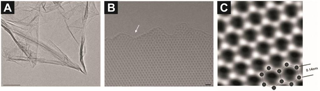 Figure S1: (A) A typical low-magnification TEM image of the graphene sheets; the scale bar is 100 nm.