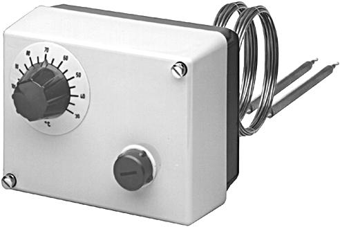 urface-mounting ouble thermostats of the ATH type series consist of two separate measuring an switching systems.