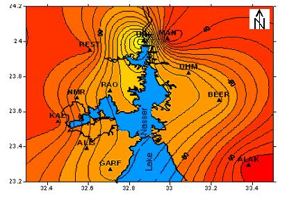 Fig. 3 (Zahran, 2005) shows gravity variations along the network at the period from November 2001 to November 2002.