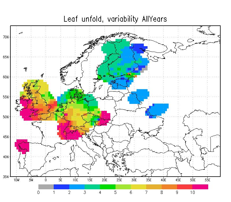 dates from 15 countries (Siljamo et al, 2008) Birch leaf