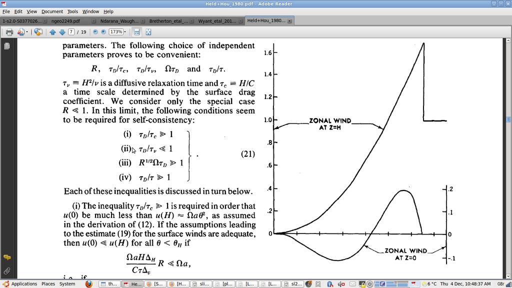 D) Schneider (1977), Held & Hou (1980) model a) momentum conservation b)