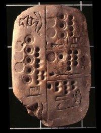 Clay tablet from ~3,100 BC showing how Babylonian landowners kept accounts.