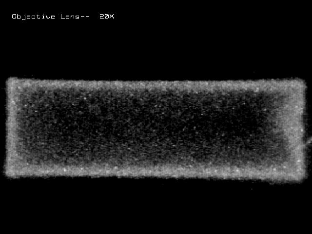 An image of the emission microscopy (EMMI) obtained on the 300 nm SRB of the non-metallized SSi wafer
