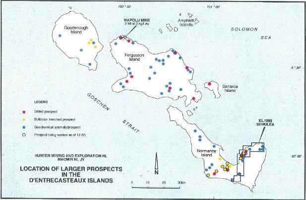 Mineralisatin & Gelgy Fergussn, Gdenugh and Sanara are part f the D Entrecasteaux Islands in Milne Bay Prvince, and are situated east f the sutheast tip f mainland PNG.