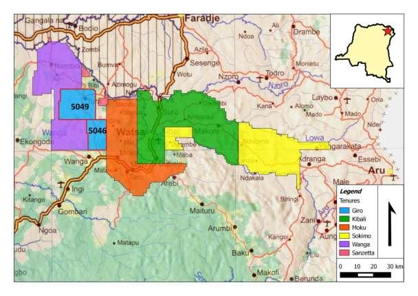 GIRO PROJECT NORTHEAST DRC Giro Project Regional Geology and Main Licences Kibali Project (17 Moz) Two permits covering 610km 2