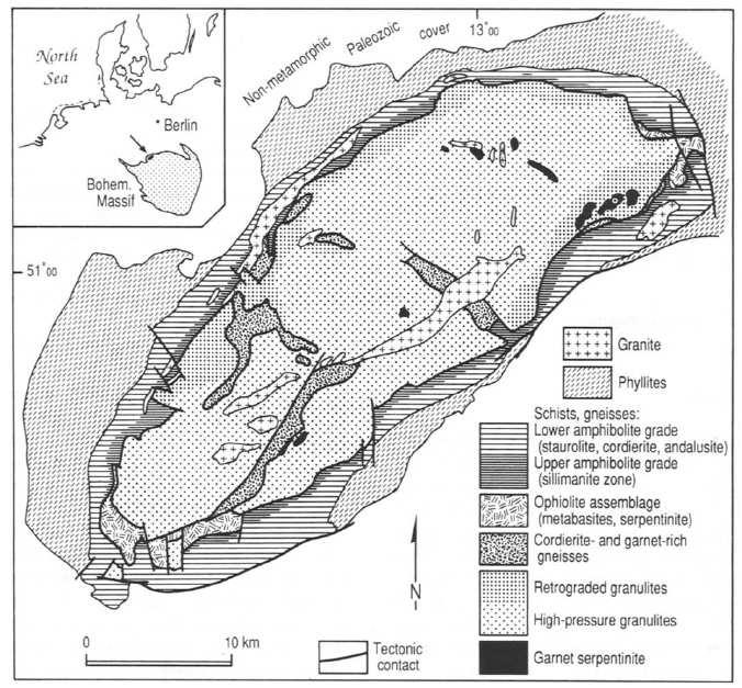 2 Oliver Frei Regional Geology The Saxon Granulite Massif (SGM) is an exotic high pressure, ultrahigh temperature rock assemblage within the Saxothuringian Basement on the northwestern margin of the
