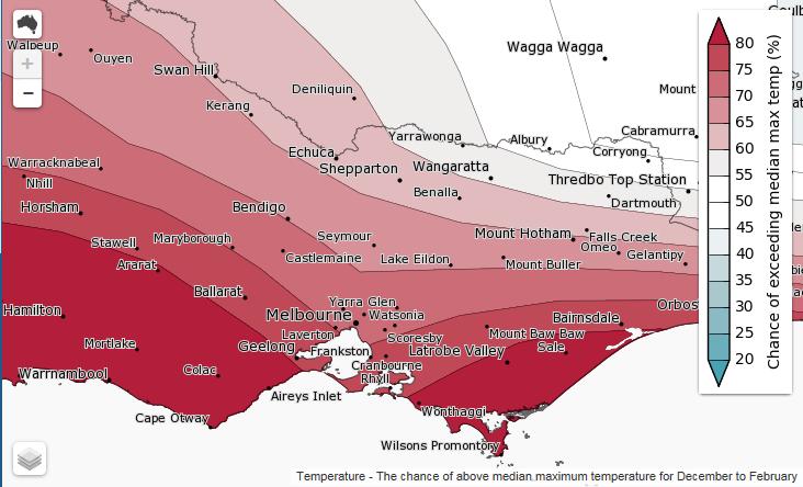 likely to be warmer than average across Victoria.
