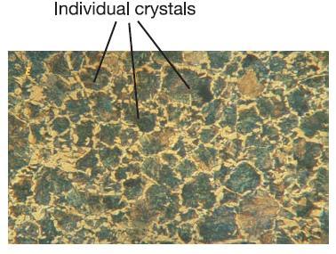 12.1 Properties of Solids Metals don t look like crystals because solid metal is