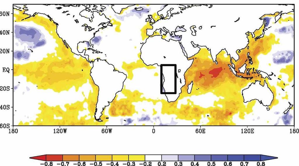 global SSTs for (top right) the JAS northern African rainy