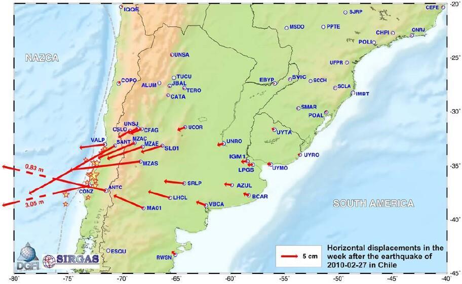 Dislocations after the Maule (Chile) earthquake 2010