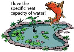 Specific heat is the amount of energy it takes to change the temperature of a