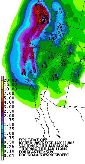 NOAA Weather Prediction Center Weather Prediction Center QPF The elevated moisture transport over central and northern CA over