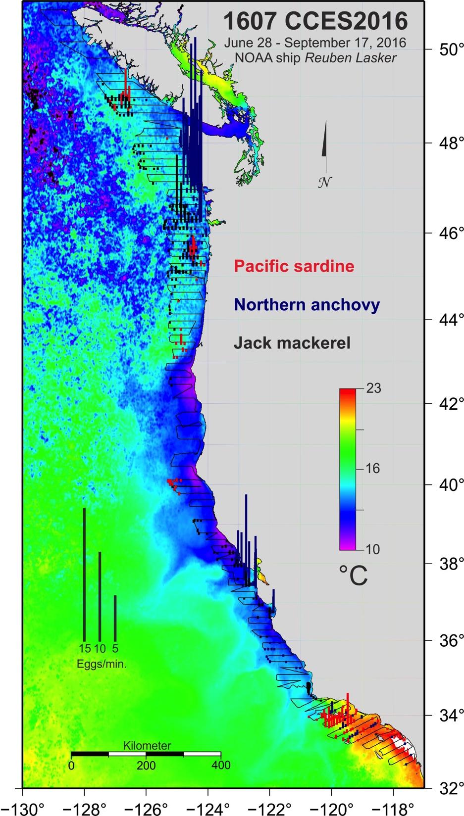 2016: Lasker returned from 3 months surveying the CPS complex (sardine, anchovy, Pacific mackerel, jack mackerel, market