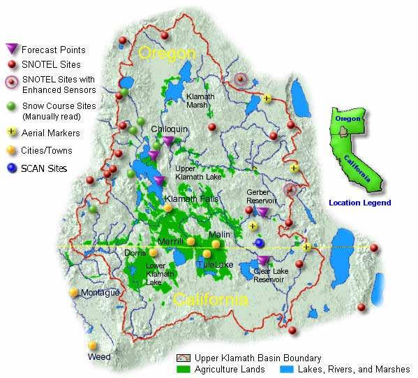 Klamath Basin Forecast Data 5 - USGS Stream gages 19 - SNOTEL 2 - Enhanced SNOTEL 6 - Snow