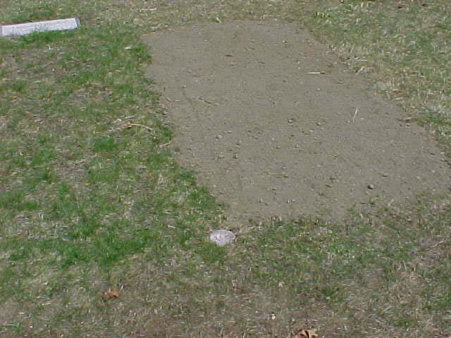 \ This photo shows an average grave size, 10 feet by four feet (Note the round disc).