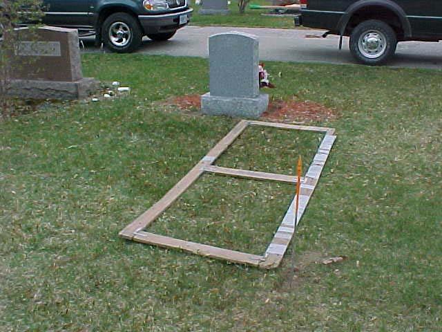 All of the lots sold are ten feet by four feet. Family lots loose a foot and measure four feet by nine feet. The grave itself measures eight feet by three feet, three inches.