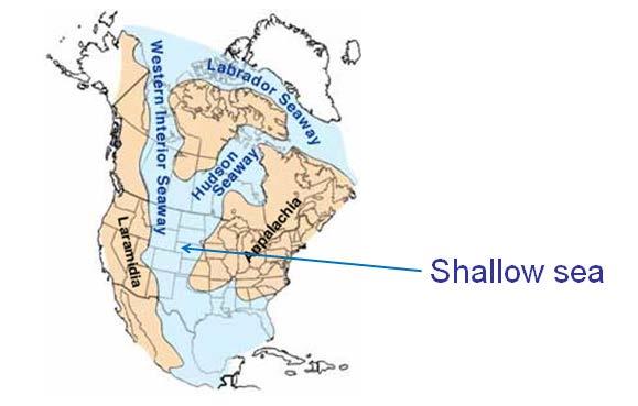 As an example, shallow sea deposit environments are at the origin of vast oil and gas fields worldwide. This is typically the case in North America, which has not always been as it looks today!