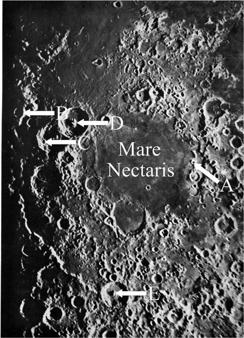 4-8 HAWKE ET AL.: LUNAR ANORTHOSITE Figure 10. Locations in the Nectaris basin region where anorthosite has been identified through interpretation of near-infrared reflection spectra.
