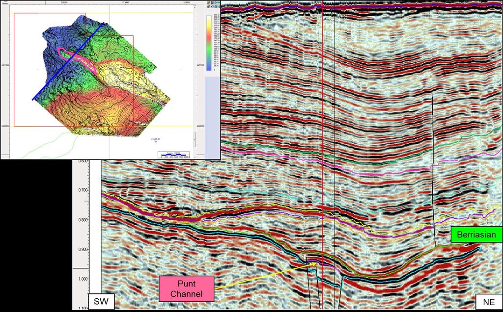 Eugenie is a tilted fault block lead at Beatrice Formation level mapped on the 1986 Western Geco data, owing to poor signal to noise ratio on the First Oil data set at this depth.