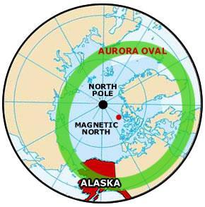 Aurora Borealis or Northern Lights Generally can be observed at night in the polar regions between 60