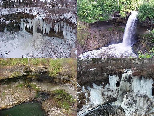 Slide 53 / 111 Changing States of Water This is a waterfall at Minnehaha Falls in Minneapolis, Minnesota. Each picture was taken during a different season. Can you guess which photo is each season?